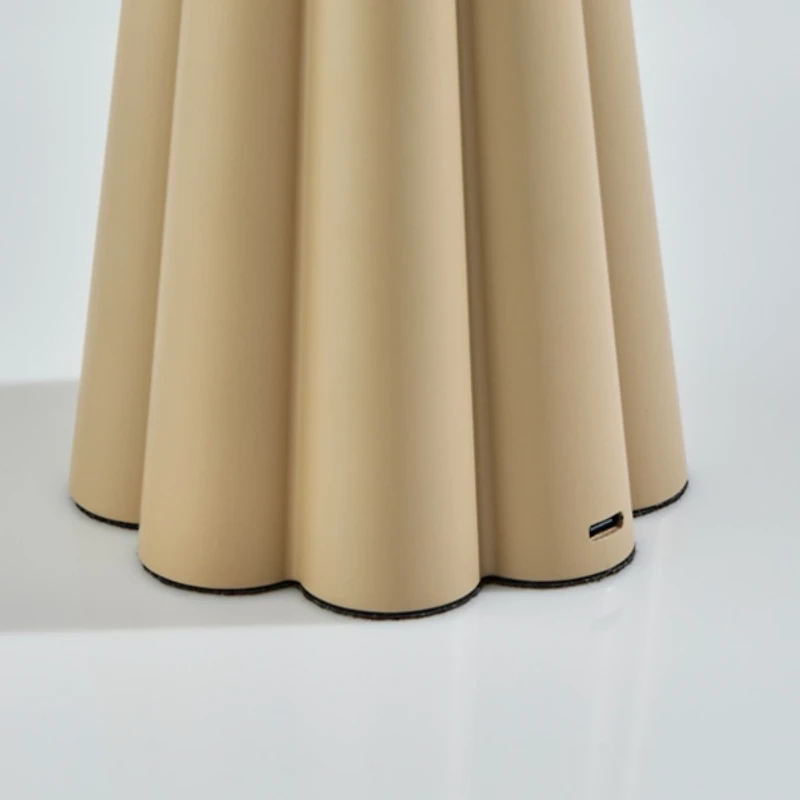 Taupe Scalloped LED Cordless Lamp