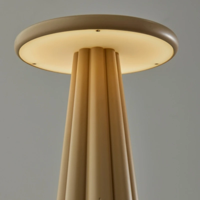Taupe Scalloped LED Cordless Lamp