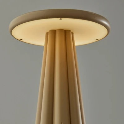Taupe Scalloped LED Cordless Lamp