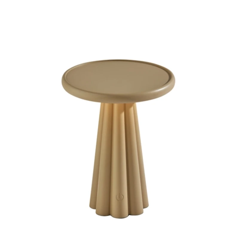 Taupe Scalloped LED Cordless Lamp