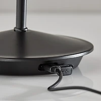 Black Metal Rattan Shade Cordless Table Lamp