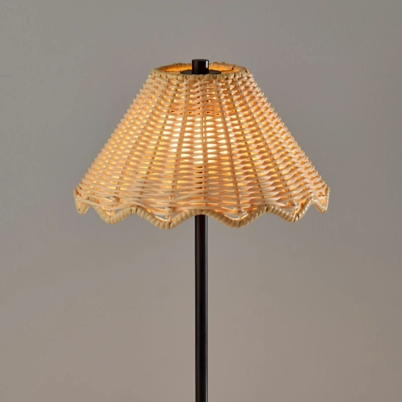 Metal Scalloped Shade Cordless Table Lamp