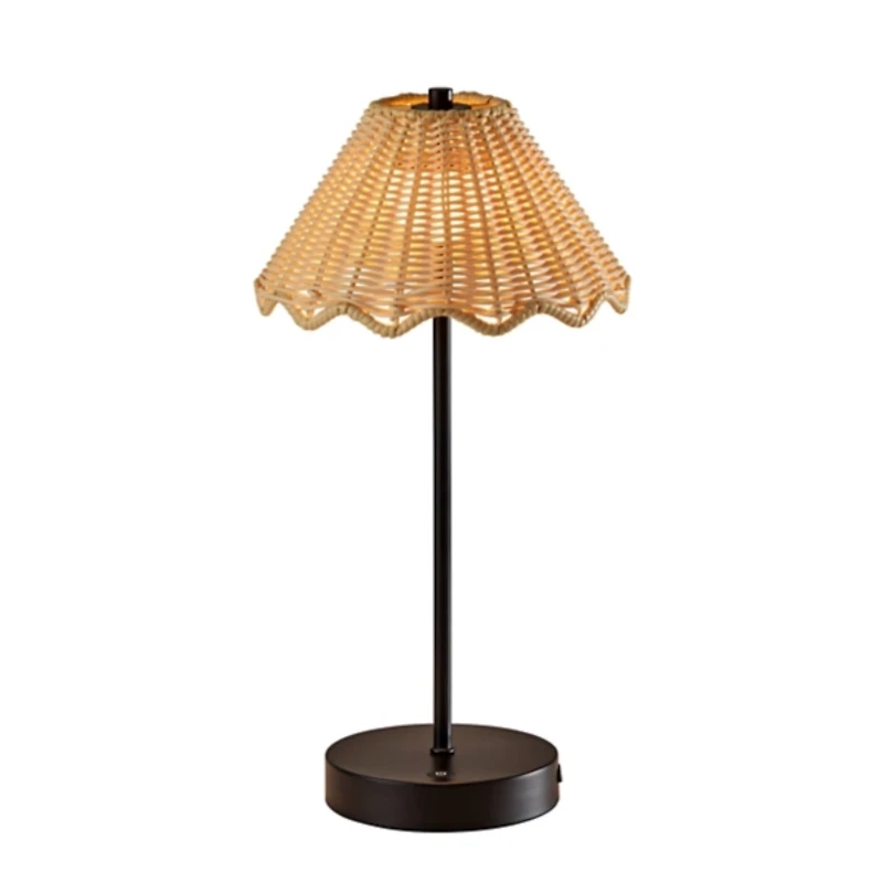 Metal Scalloped Shade Cordless Table Lamp