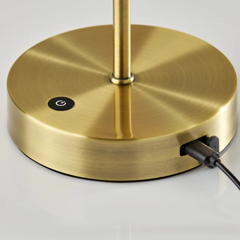 Brass Metal Scalloped Shade Cordless Table Lamp