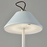 White Metal Frosted Light Cordless Table Lamp