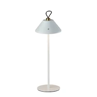 White Metal Frosted Light Cordless Table Lamp
