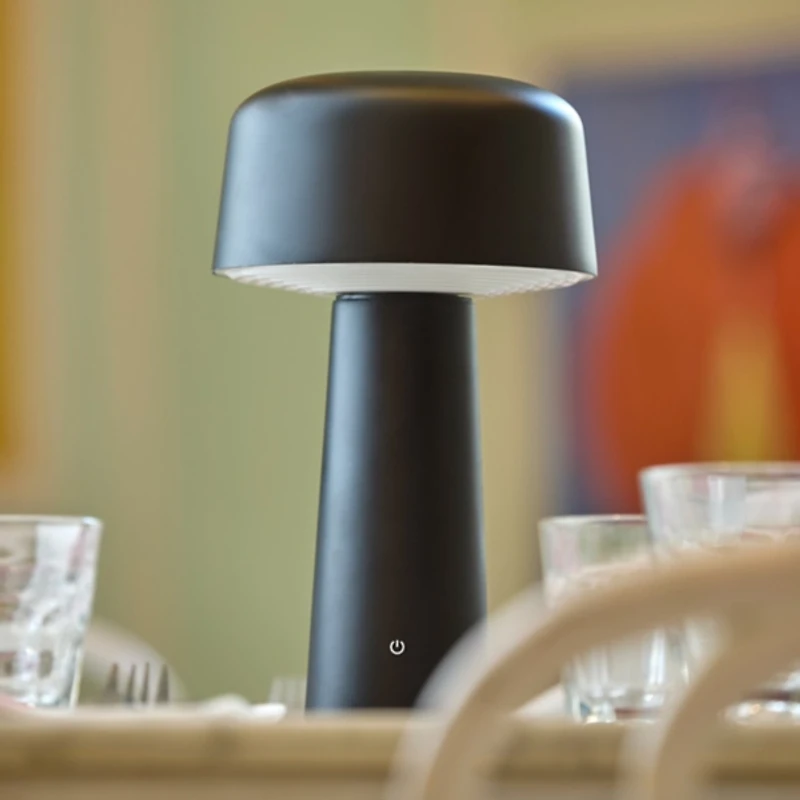 Metal Dome Frosted Light Cordless Table Lamp