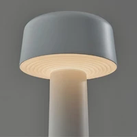 White Metal Dome Frosted Light Cordless Table Lamp