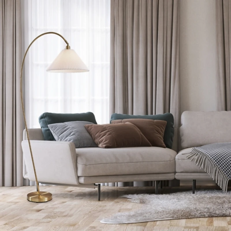 Antique Brass Curved Arch Floor Lamp