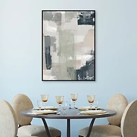 Blue and Gray Abstract Framed Canvas Art Print