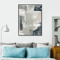 Blue and Gray Abstract Framed Canvas Art Print