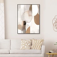 Soft Tan Shapes Framed Canvas Art Print