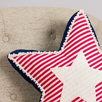 Patriotic Striped Star Pillow