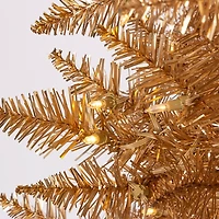 7.5 ft. Pre-Lit Gold Tinsel Christmas Tree