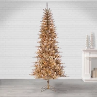 7.5 ft. Pre-Lit Gold Tinsel Christmas Tree