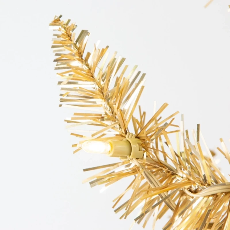 7.5 ft. Pre-Lit Gold Tinsel Christmas Tree