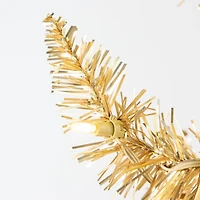 7.5 ft. Pre-Lit Gold Tinsel Christmas Tree