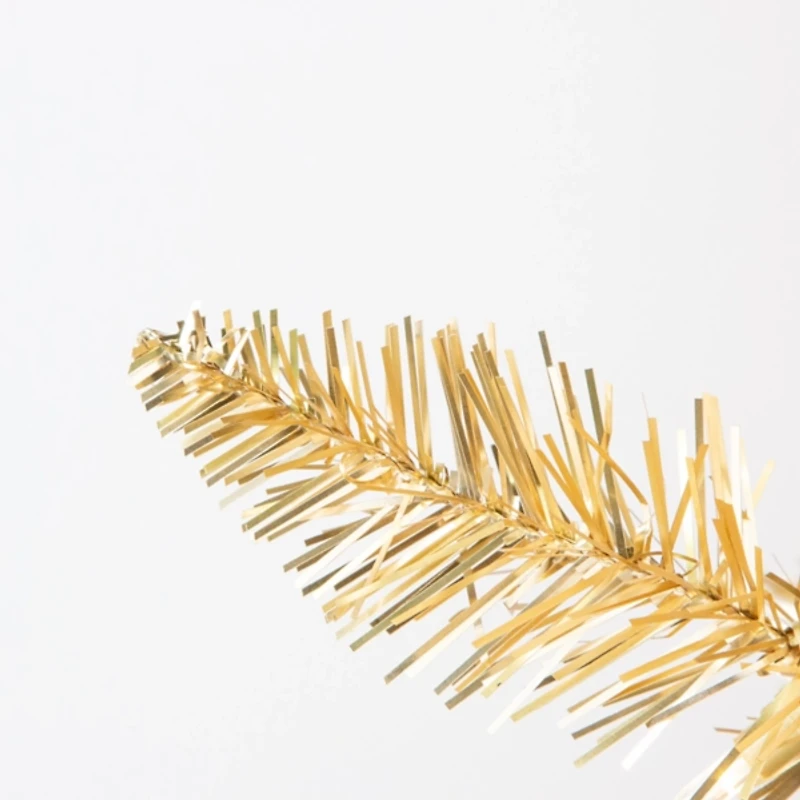 7.5 ft. Pre-Lit Gold Tinsel Christmas Tree
