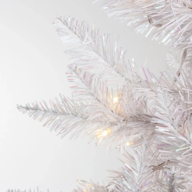 4 ft. Pre-Lit White Tinsel Christmas Tree