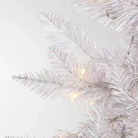 4 ft. Pre-Lit White Tinsel Christmas Tree