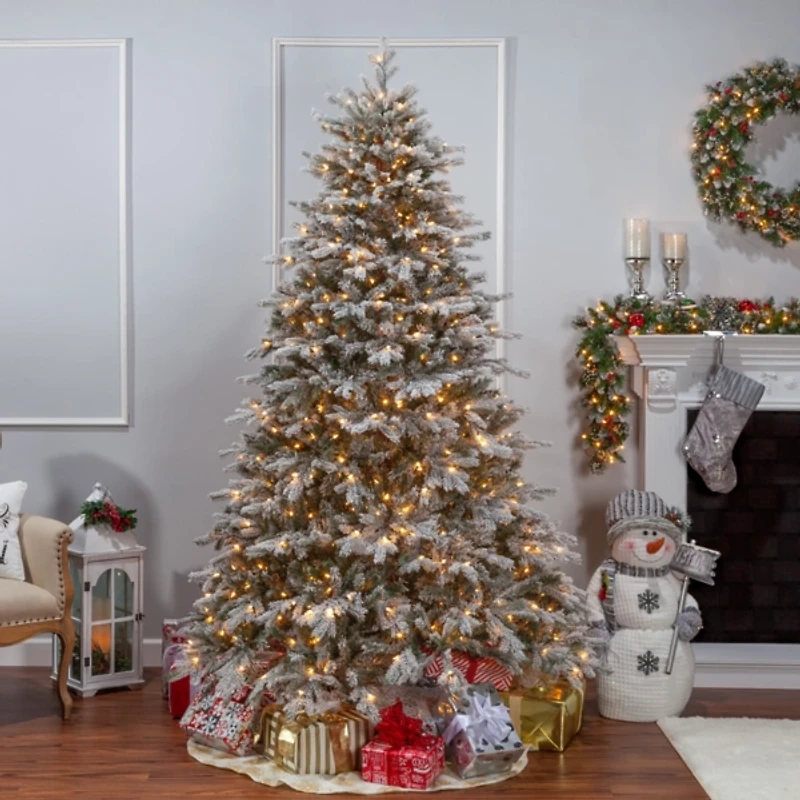 7.5 ft. Pre-Lit Natural Cut Spruce Christmas Tree