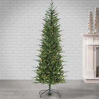 6.5 ft. Pre-Lit Narrow Dover Pine Christmas Tree