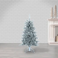 4 ft. Pre-Lit Silver Tinsel Christmas Tree