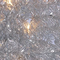 6 ft. Pre-Lit Silver Tinsel Pop-Up Christmas Tree