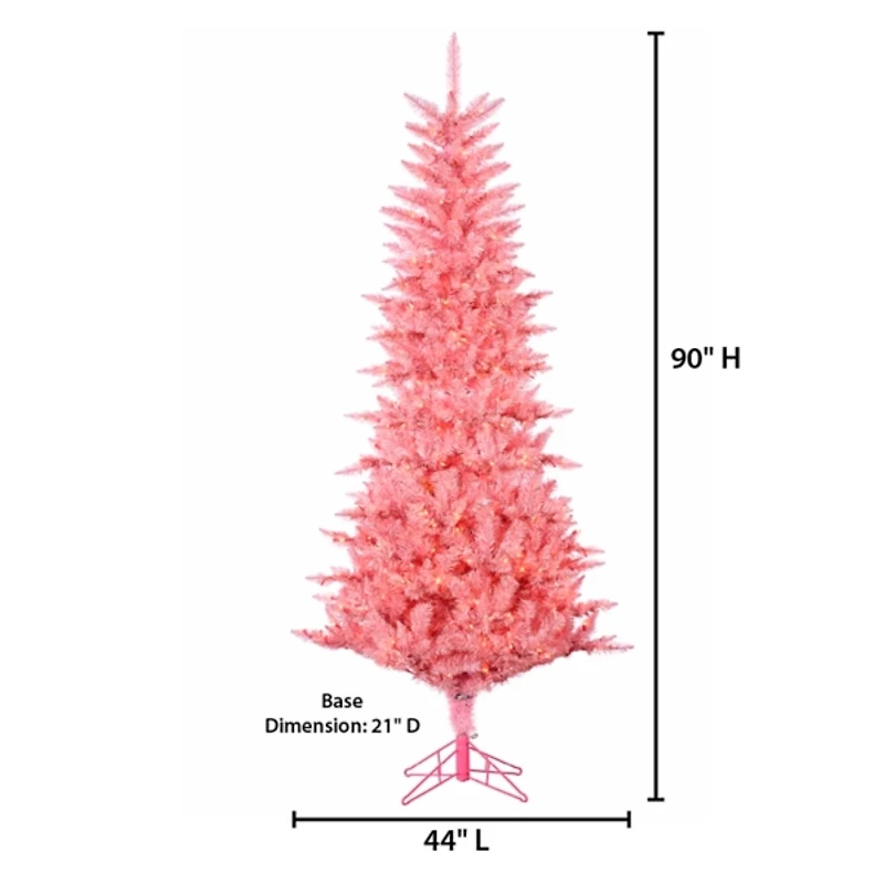 7.5 ft. Pre-Lit Pink Tinsel Christmas Tree