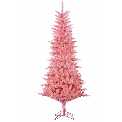 7.5 ft. Pre-Lit Pink Tinsel Christmas Tree