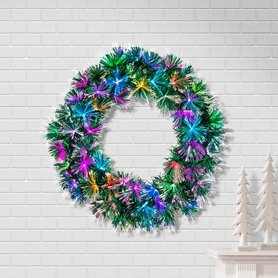 Fiber Optic Color Changing Christmas Wreath