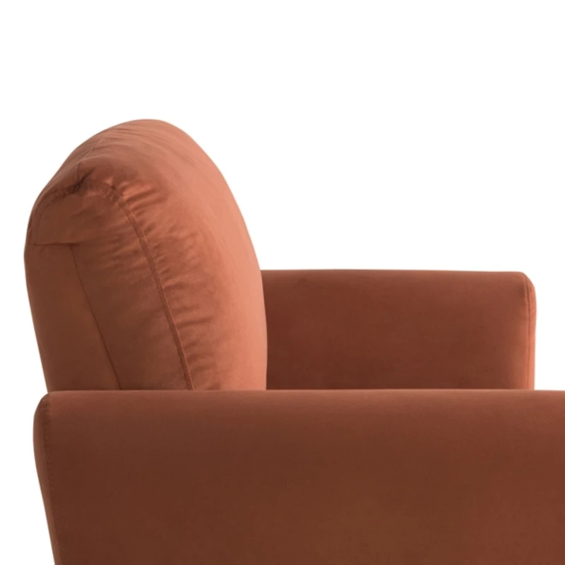 Rust Velvet Upholstered Knox Accent Chair