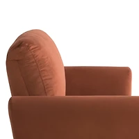 Rust Velvet Upholstered Knox Accent Chair