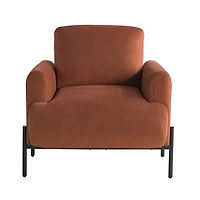 Rust Velvet Upholstered Knox Accent Chair