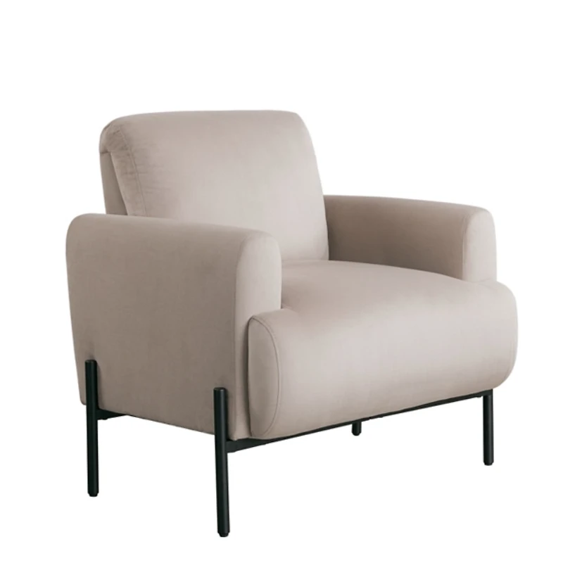 Taupe Velvet Upholstered Knox Accent Chair