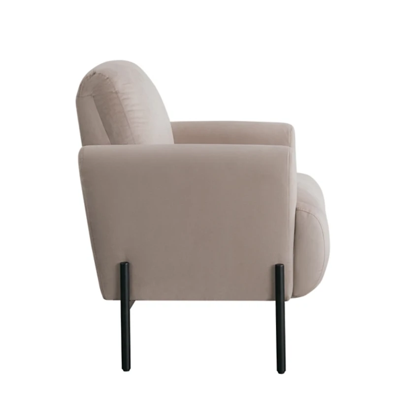 Taupe Velvet Upholstered Knox Accent Chair