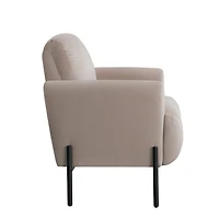 Taupe Velvet Upholstered Knox Accent Chair
