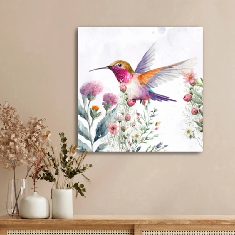 Hummingbird Wildflower II Canvas Art Print
