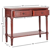Warm Red 2-Drawer Samantha Console Table