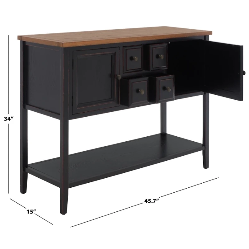 Oak 4-Drawer Charlotte Sideboard