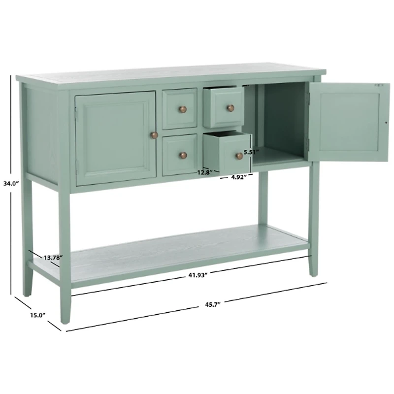 Seafoam Green 4-Drawer Charlotte Sideboard