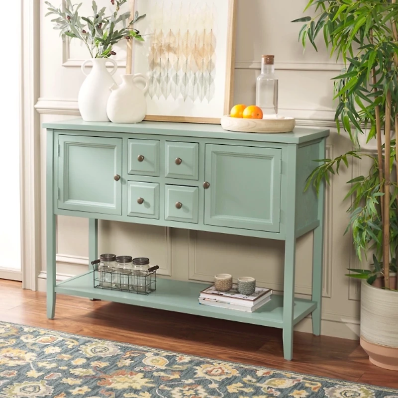Seafoam Green 4-Drawer Charlotte Sideboard