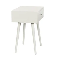 White Wood 1-Drawer Arthur Accent Table