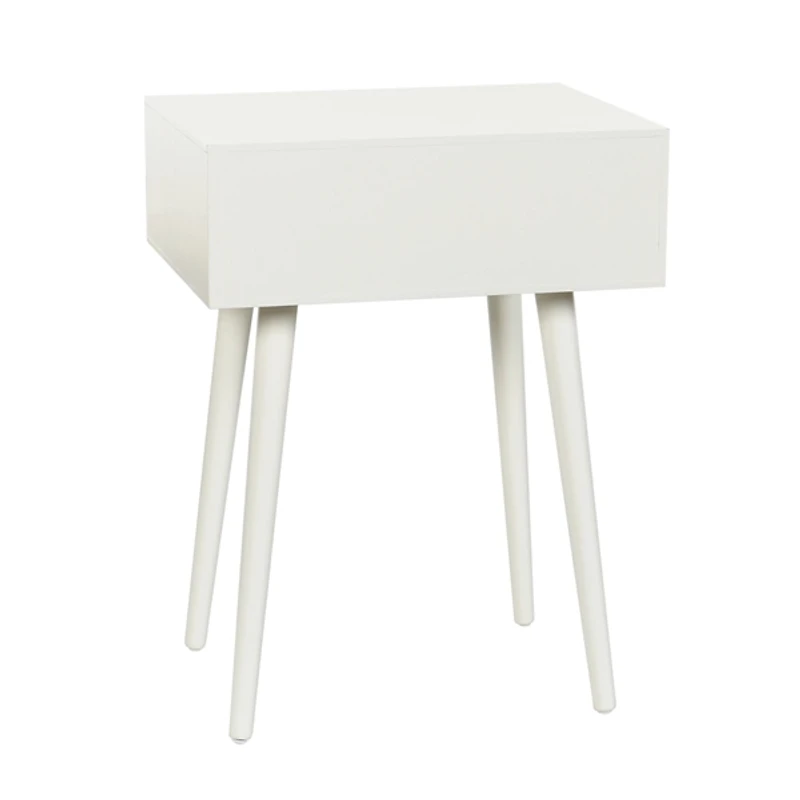 White Wood 1-Drawer Arthur Accent Table