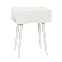 White Wood 1-Drawer Arthur Accent Table