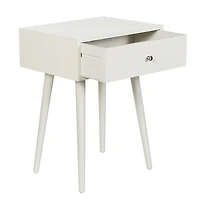 White Wood 1-Drawer Arthur Accent Table