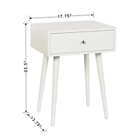 White Wood 1-Drawer Arthur Accent Table