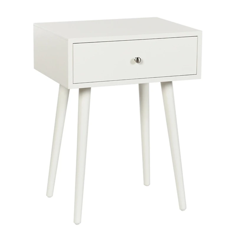 White Wood 1-Drawer Arthur Accent Table