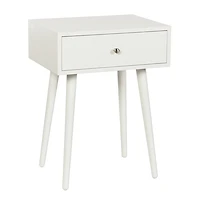 White Wood 1-Drawer Arthur Accent Table