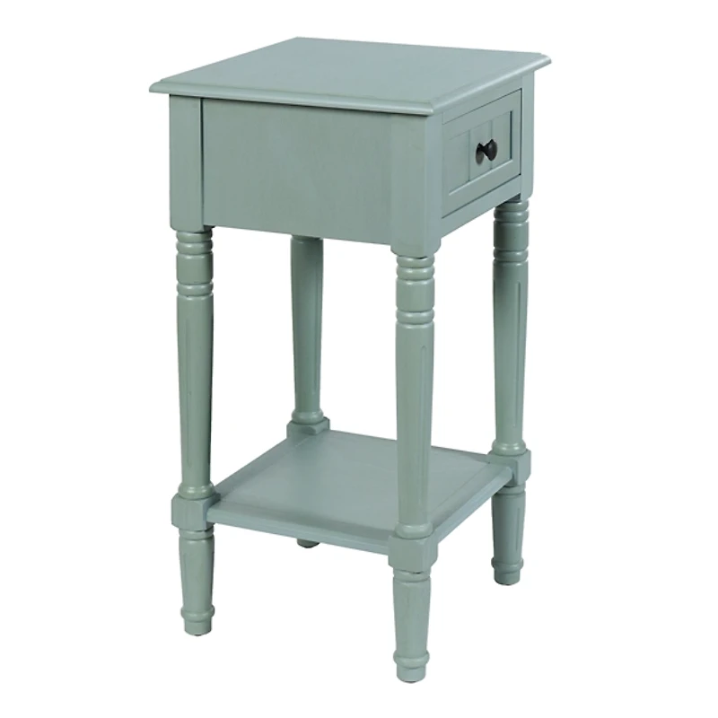 Light Blue Wood Square Hampton Accent Table